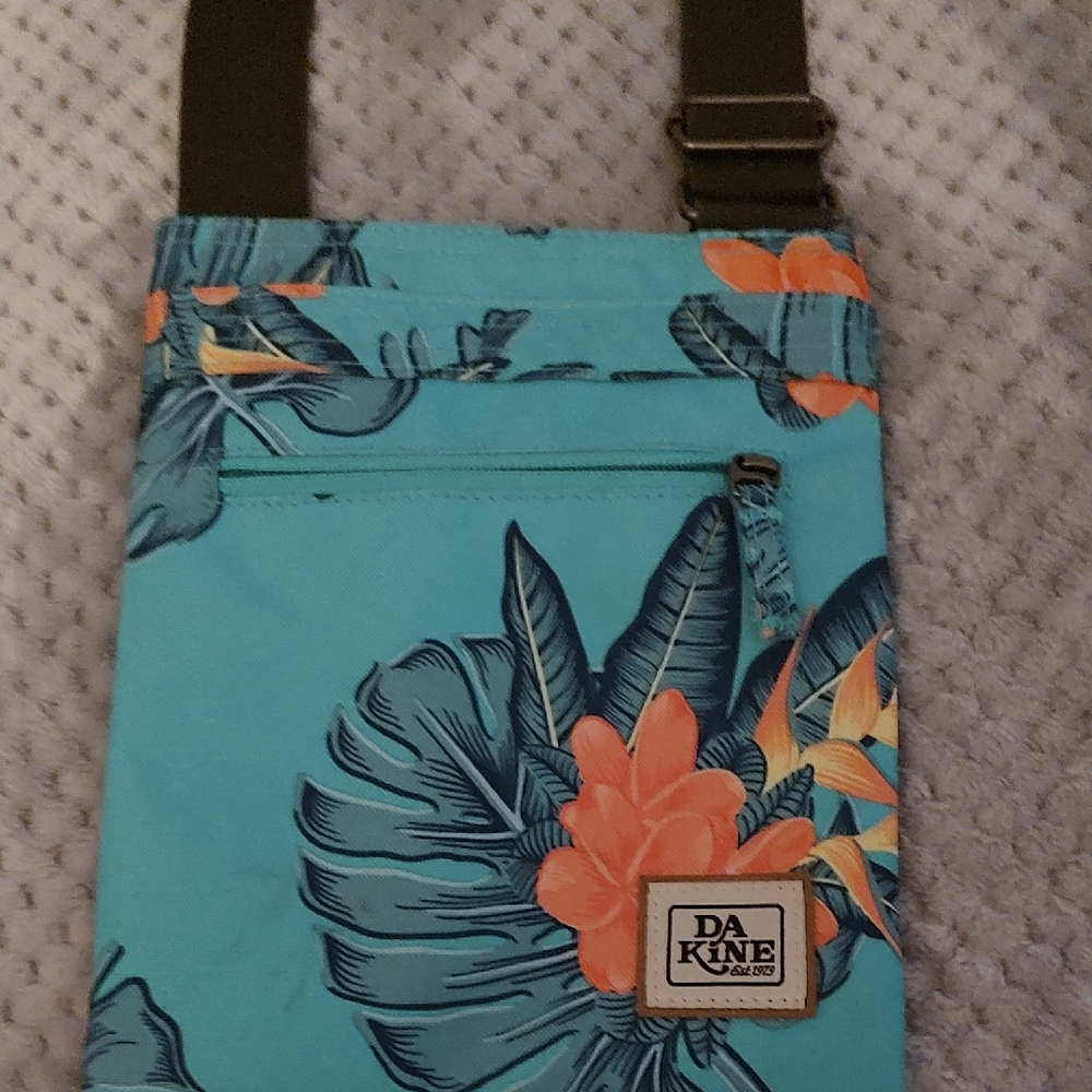 Dakine Blue and Orange Floral Crossbody Bag